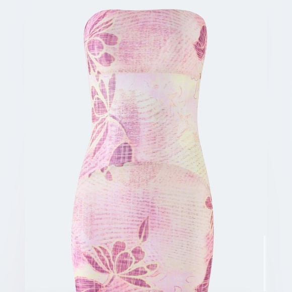 [NWT] Tiger Mist Morgan Dress - Strapless Pink Floral Maxi - Small - Picture 7 of 14